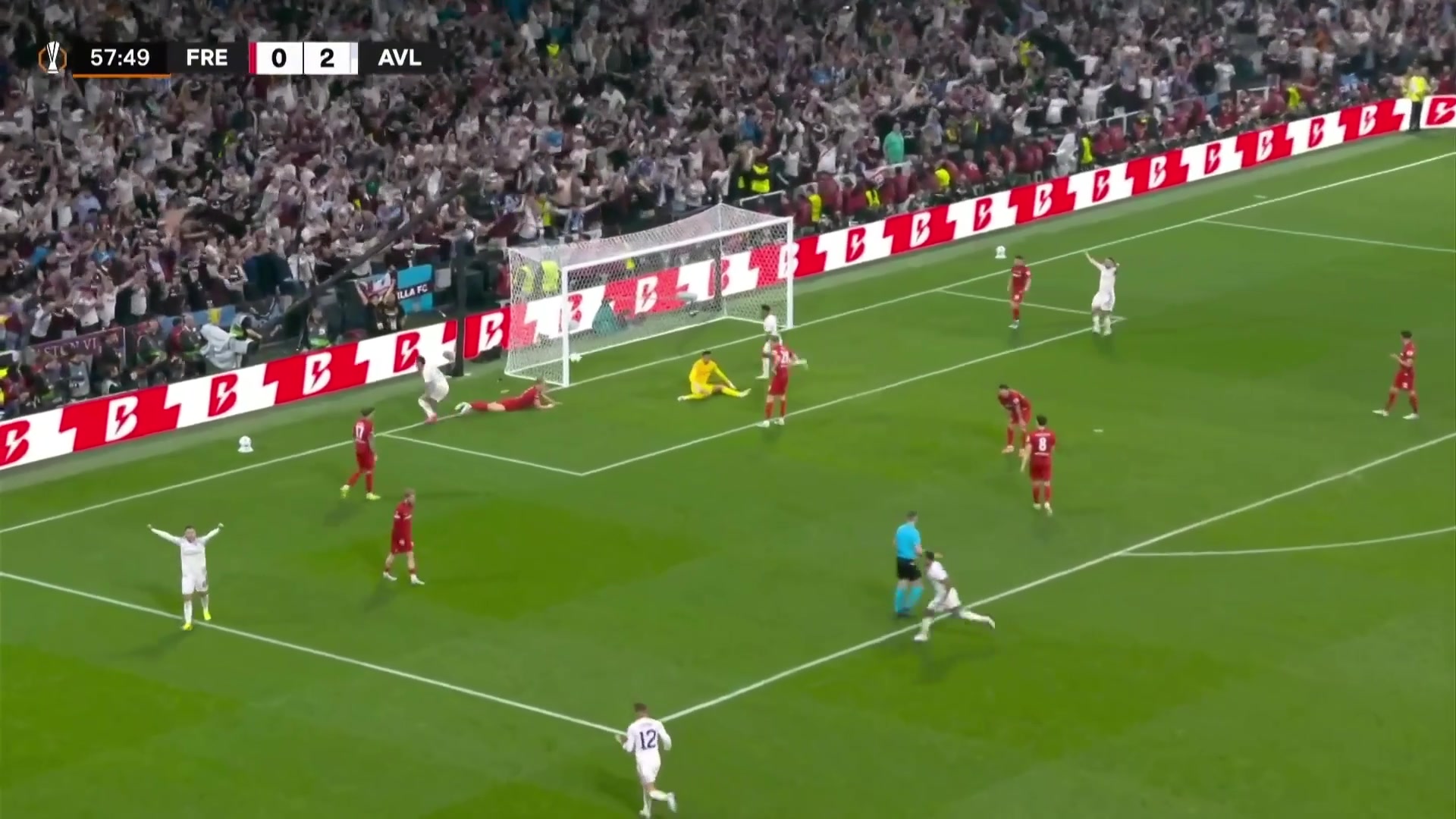 結(jié)束了！維拉3-0弗賴堡！布恩迪亞送助攻，羅杰斯包抄鏟射破門！